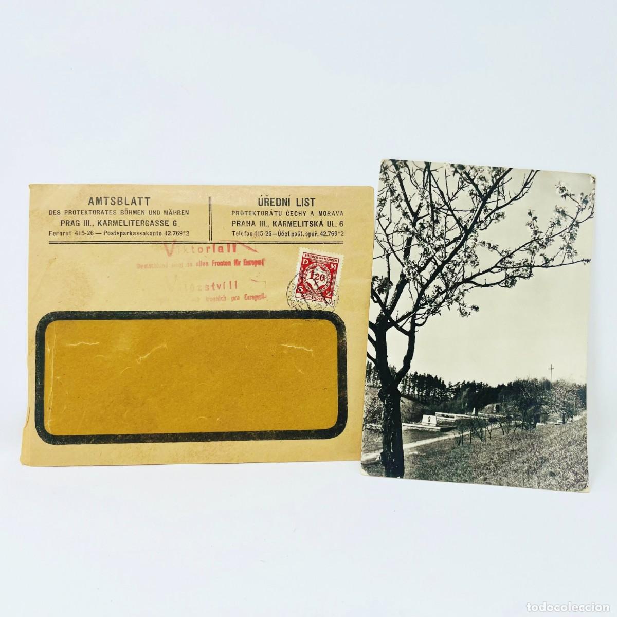 Militaria: II GUERRA MUNDIAL &ndash; PROTECTORADO BOHEMIA Y MORAVIA &ndash; SOBRE OFICIAL + POSTAL LEŽ&Aacute;KY