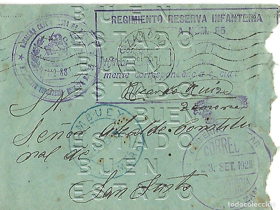 Militaria: 1925 PUEBLA DE SANABRIA SAN JUSTO ZAMORA CARTA Y SOBRE BATALLON CAJA DE RECLUTA 88 M52