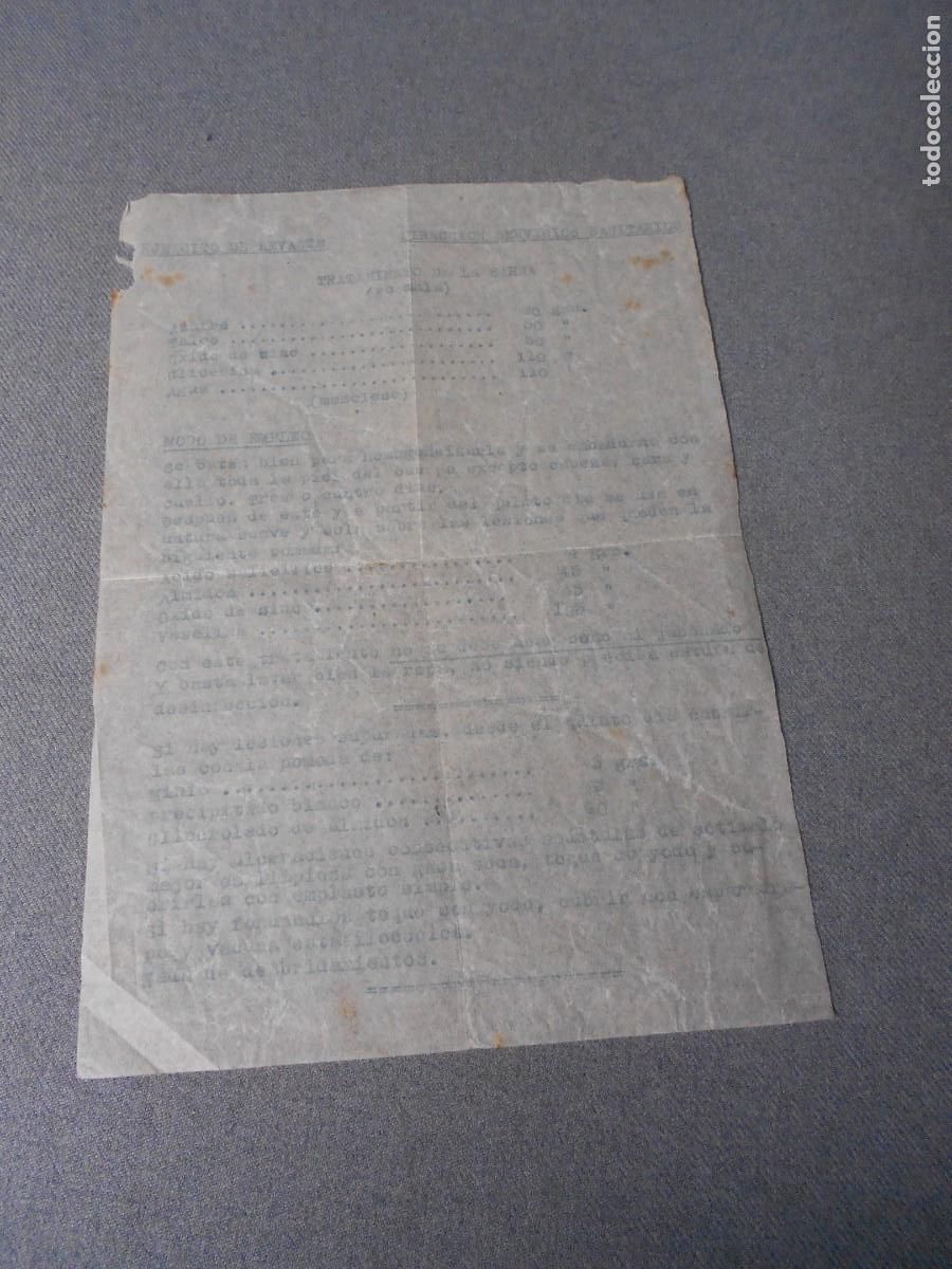 Militaria: RECETA MILITAR PARA LA CURACION DE LA SARNA