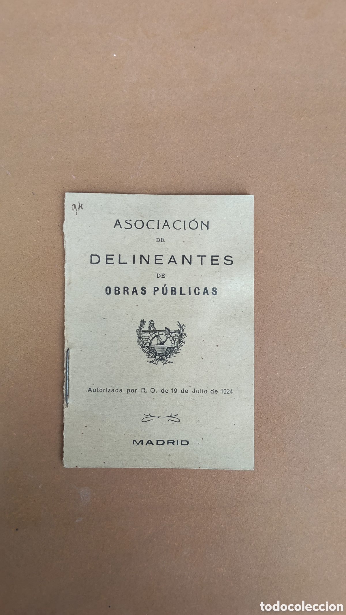 Militaria: Carnet con vi&ntilde;etas de la asociaci&oacute;n de delineantes de obras p&uacute;blicas.1926.epoca Alfonso XIII.militar