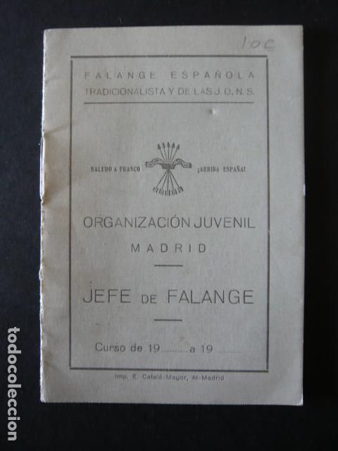 Military Antiques: CARNET EN BLANCO JEFE DE FALANGE ORGANIZACION JUVENIL FALANGE ESPA&Ntilde;OLA FLECHAS