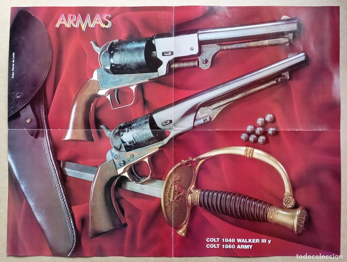 Militaria: L&aacute;mina, poster Colt 1848 Walker III y Colt 1860 Army