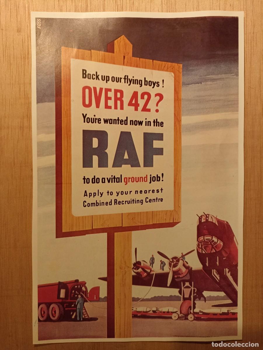 Military Antiques: Cartel you&acute;re wanted now in the raf (III Reich Hitler- Nazi- Alemania) WWII