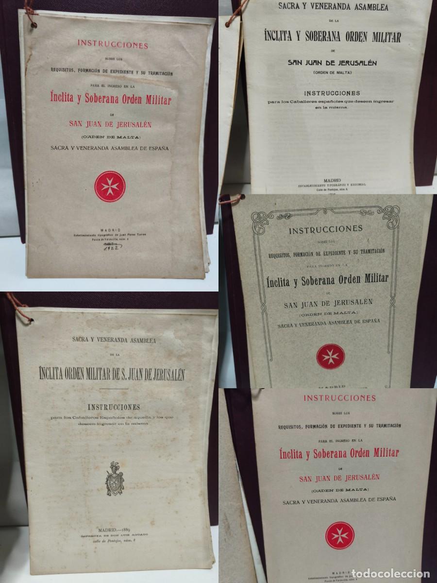 Military Antiques: INSTRUCCIONES PARA EL INGRESO EN LA &Iacute;NCLITA Y SOBERANA ORDEN MILITAR DE SAN JUAN DE JERUSAL&Eacute;N. MALTA
