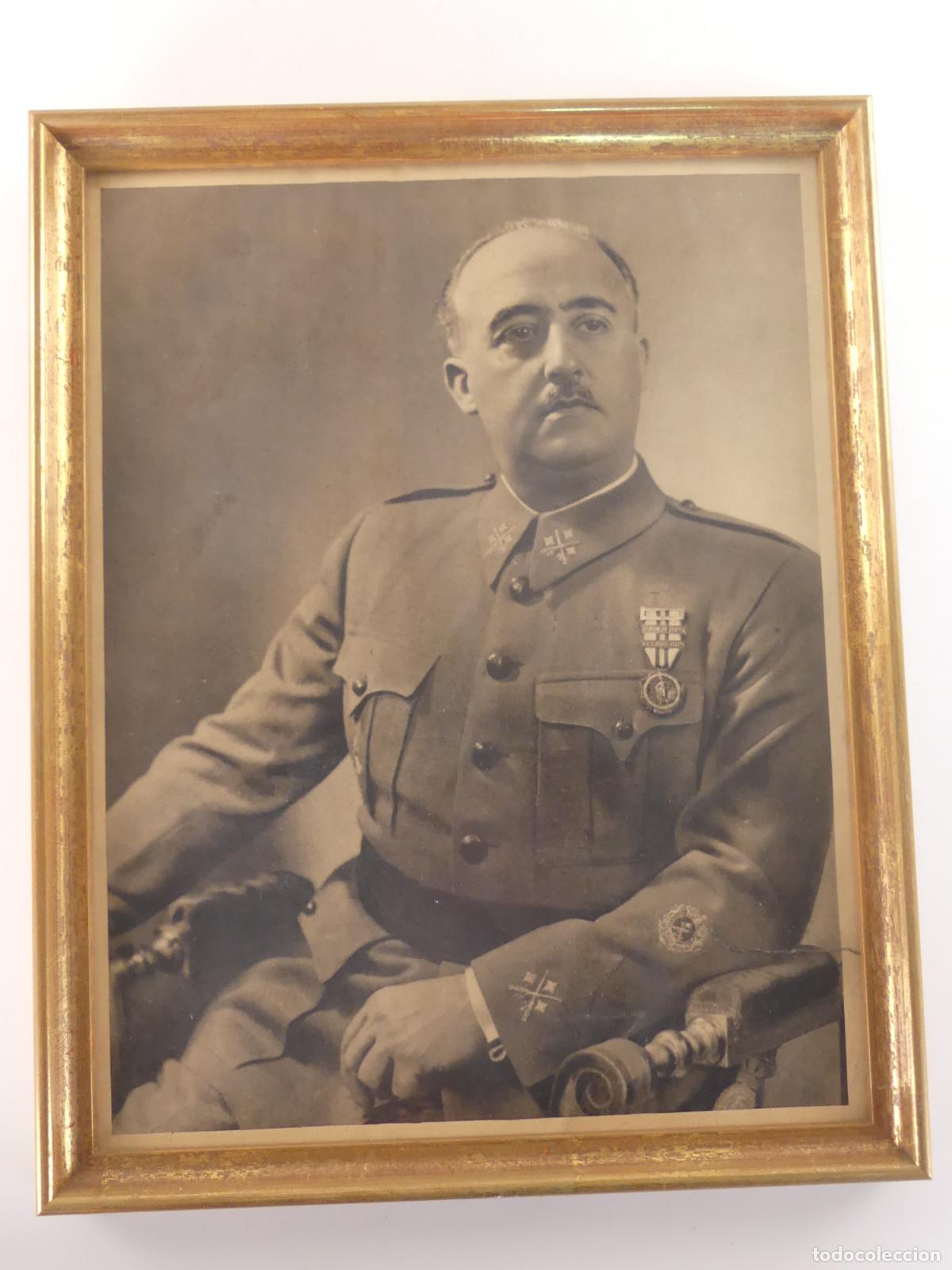 Militaria: LAMINA ENMARCADA DE FRANCISCO FRANCO