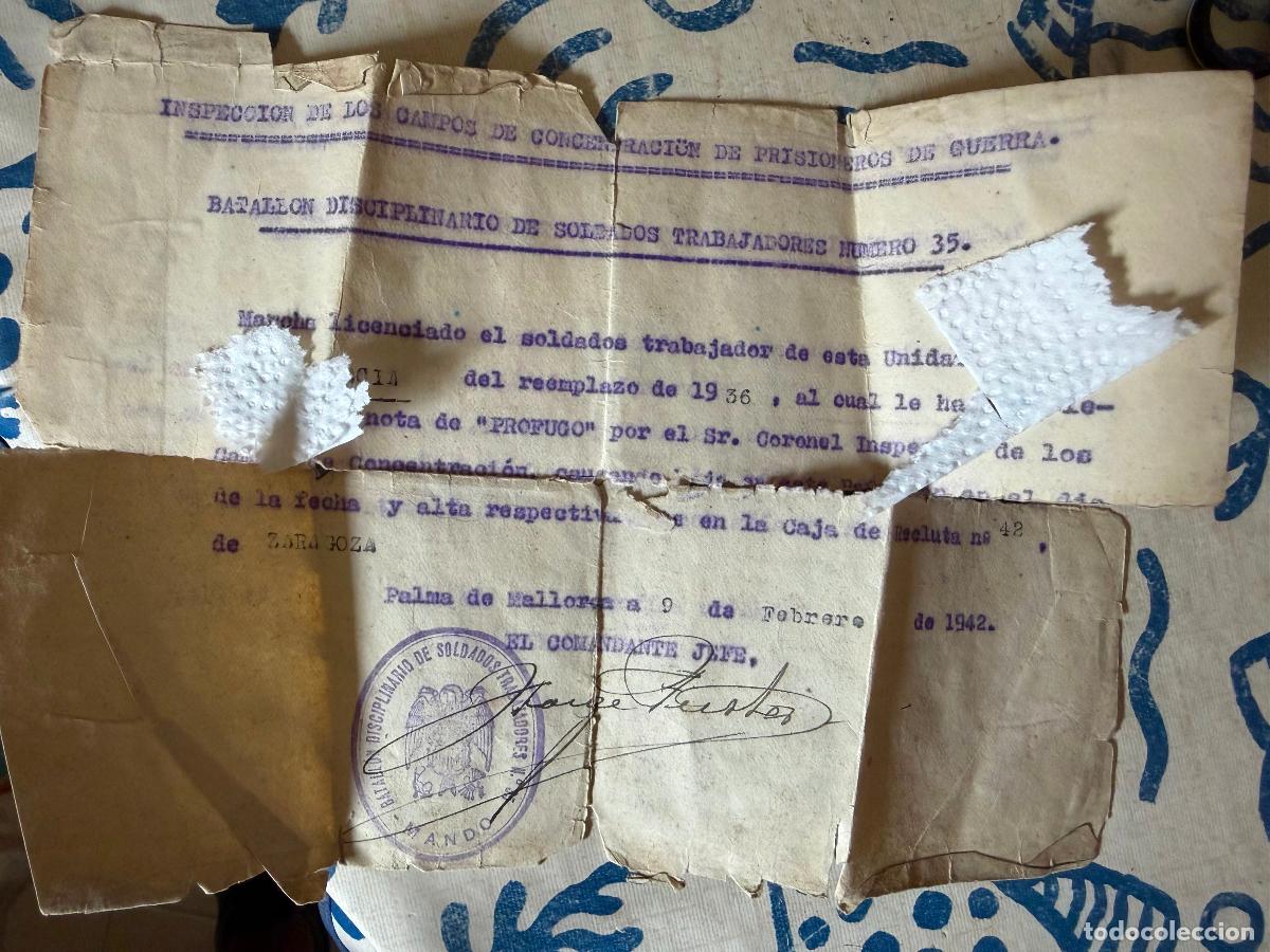 Militaria: Carta batall&oacute;n prisioneros n.35 1942