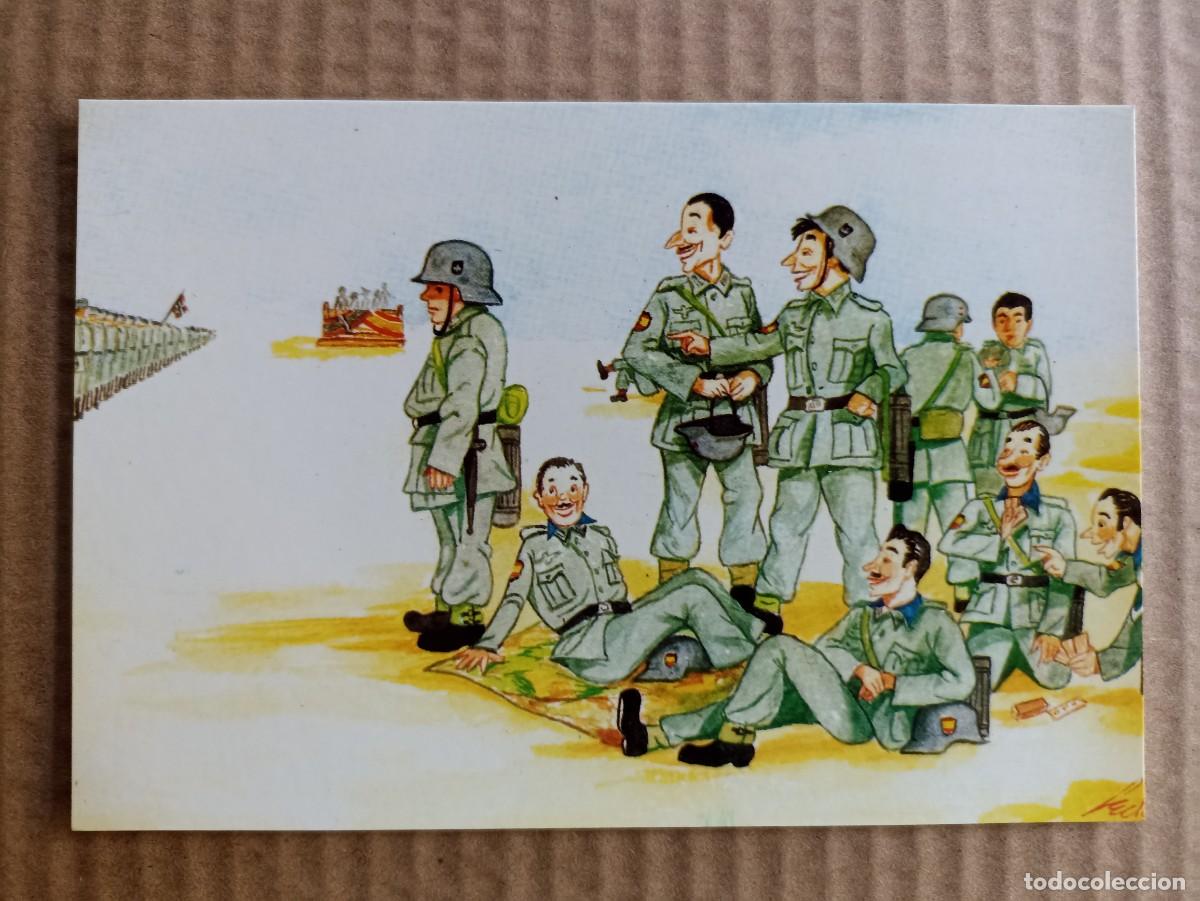 Militaria: Postal humor&iacute;stica de la Divisi&oacute;n Azul (g) (III Reich Hitler- Nazi- Alemania) WWII