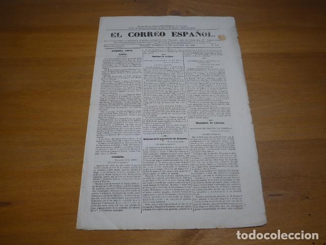 Militaria: Antiguo diario EL CORREO ESPA&Ntilde;OL de 1839 original de la II Guerra Carlista