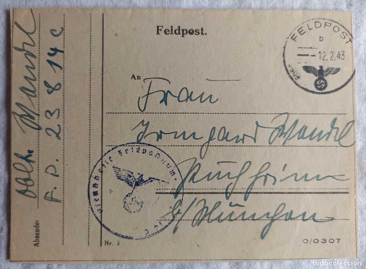 Military Antiques: Carta original Feldpost soldado alem&aacute;n 1943 (III Reich Hitler- Alemania) WWII