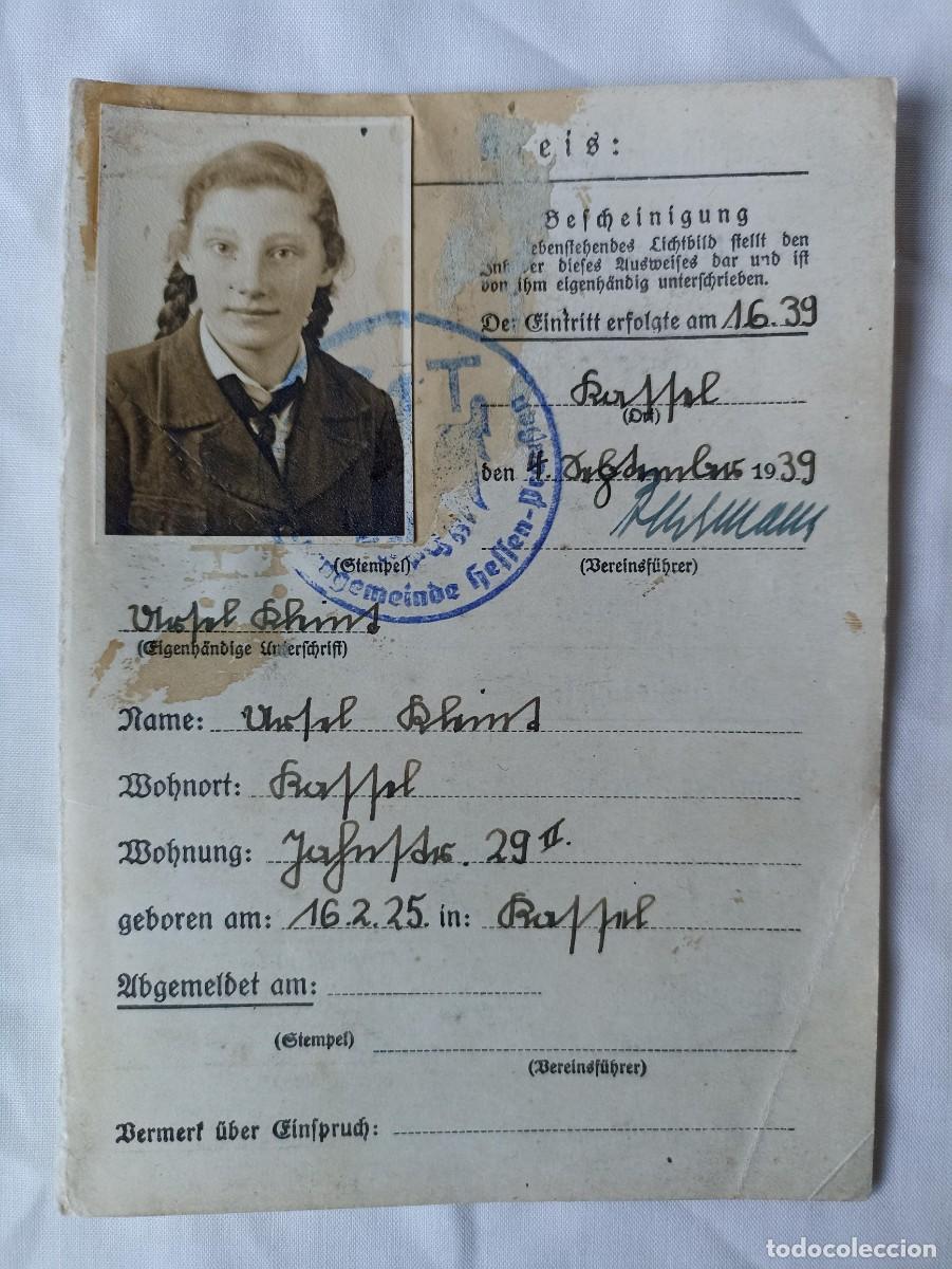 Militaria: Certificaci&oacute;n del RAD femenino, original (III Reich Hitler- Nazi- Alemania) WWII de 1939