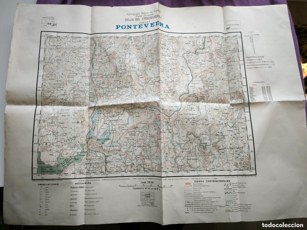 Militaria: Mapa Militar De Pontevedra 1959 Cartograf&iacute;a Militar Original Gran Formato 79 X 60 CM