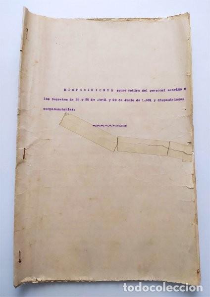 Militaria: Disposiciones sobre retiro del personal (1931) II Rep&uacute;blica. Ministerio de la Guerra
