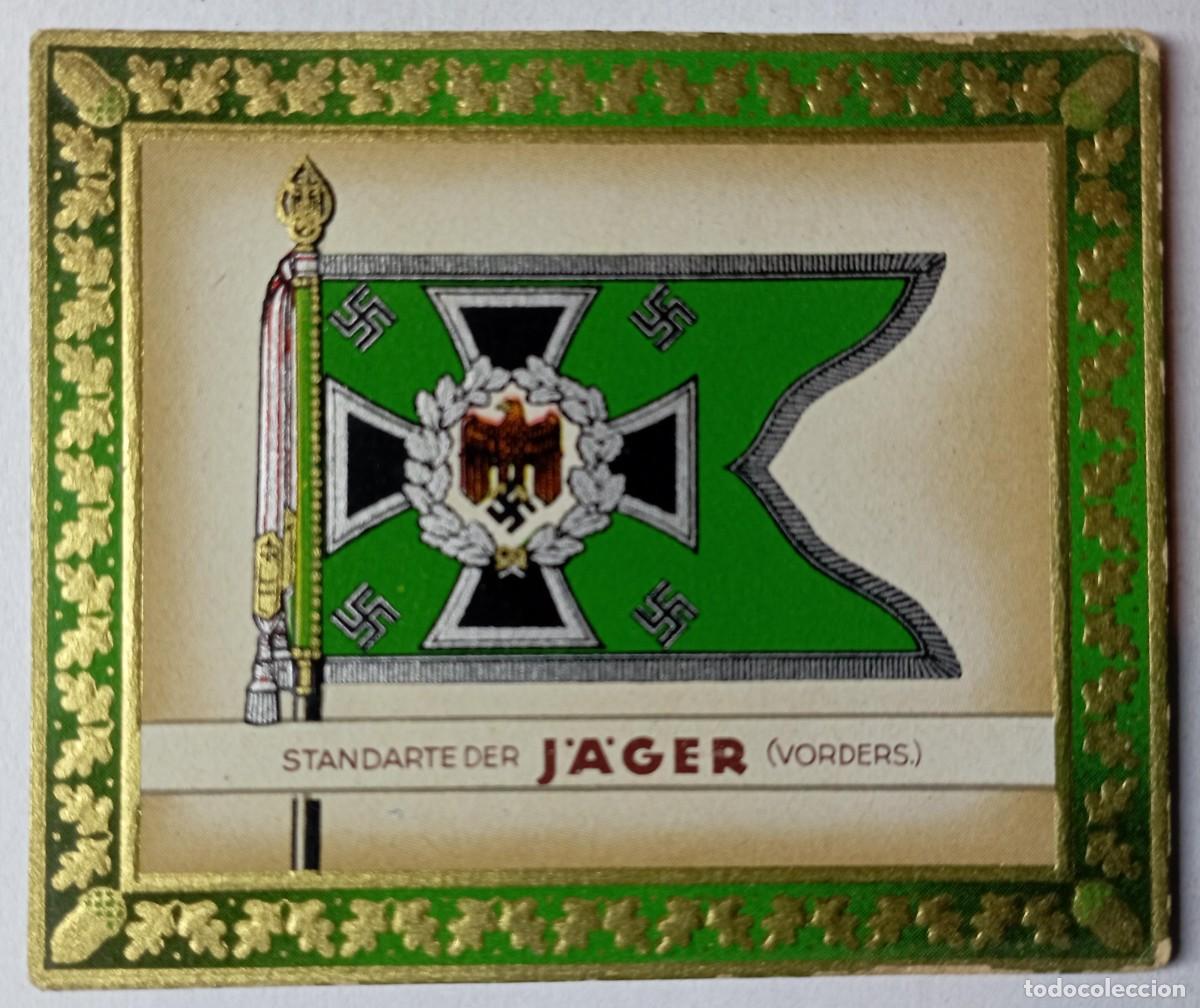 Militaria: Cromo vorderseite der Standarte der J&auml;ger (III Reich Hitler- Nazi- Alemania) WWII