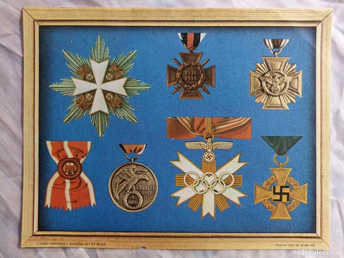 Militaria: L&aacute;mina condecoraciones, medallas del III Reich (III Reich Hitler- Nazi- Alemania) WWII