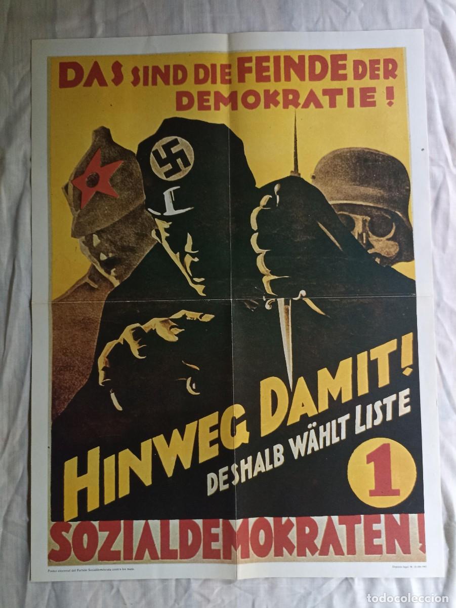Militaria: L&aacute;mina, poster electoral del Partido Socialdem&oacute;crata (III Reich Hitler- Nazi- Alemania) WWII