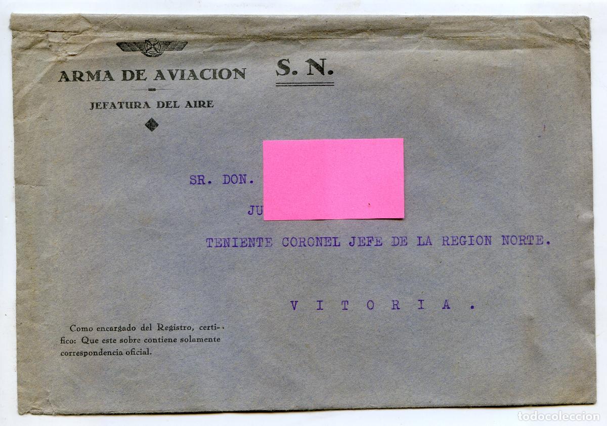 Militaria: Carta de la Jefatura del Aire de Junio de 1937 sobre nombramiento Oficial de combustibles