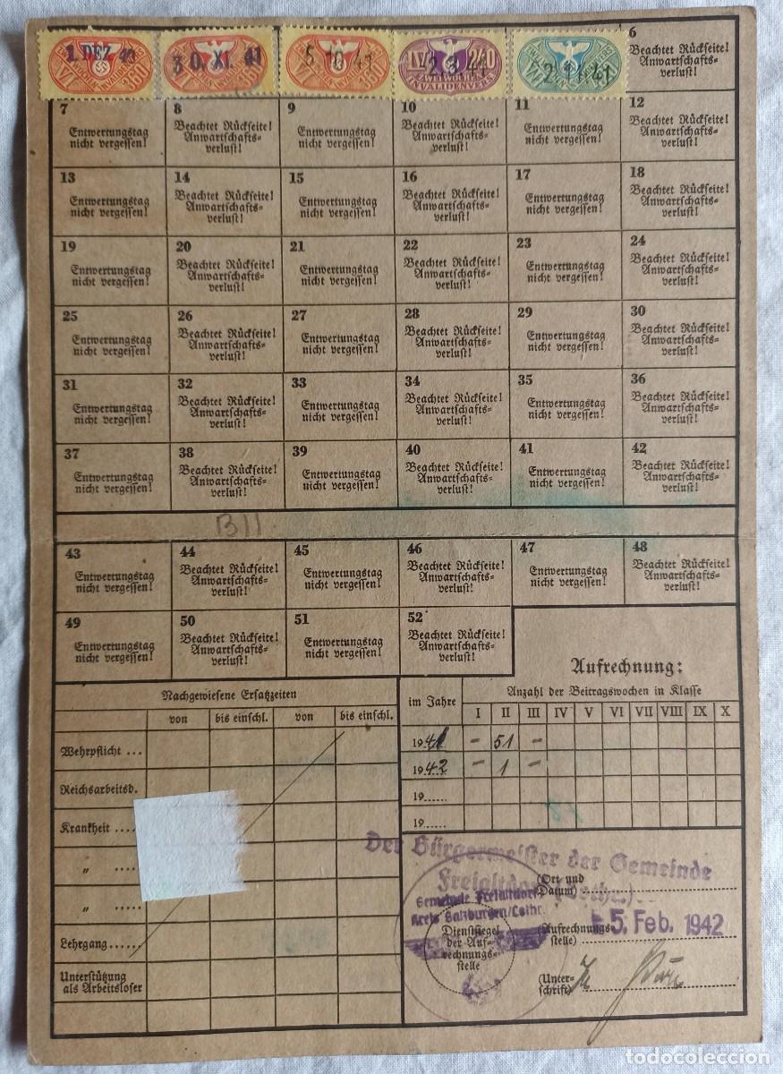 Militaria: Cartilla declaraci&oacute;n invalidez 1942 (III Reich Hitler- Alemania) WWII