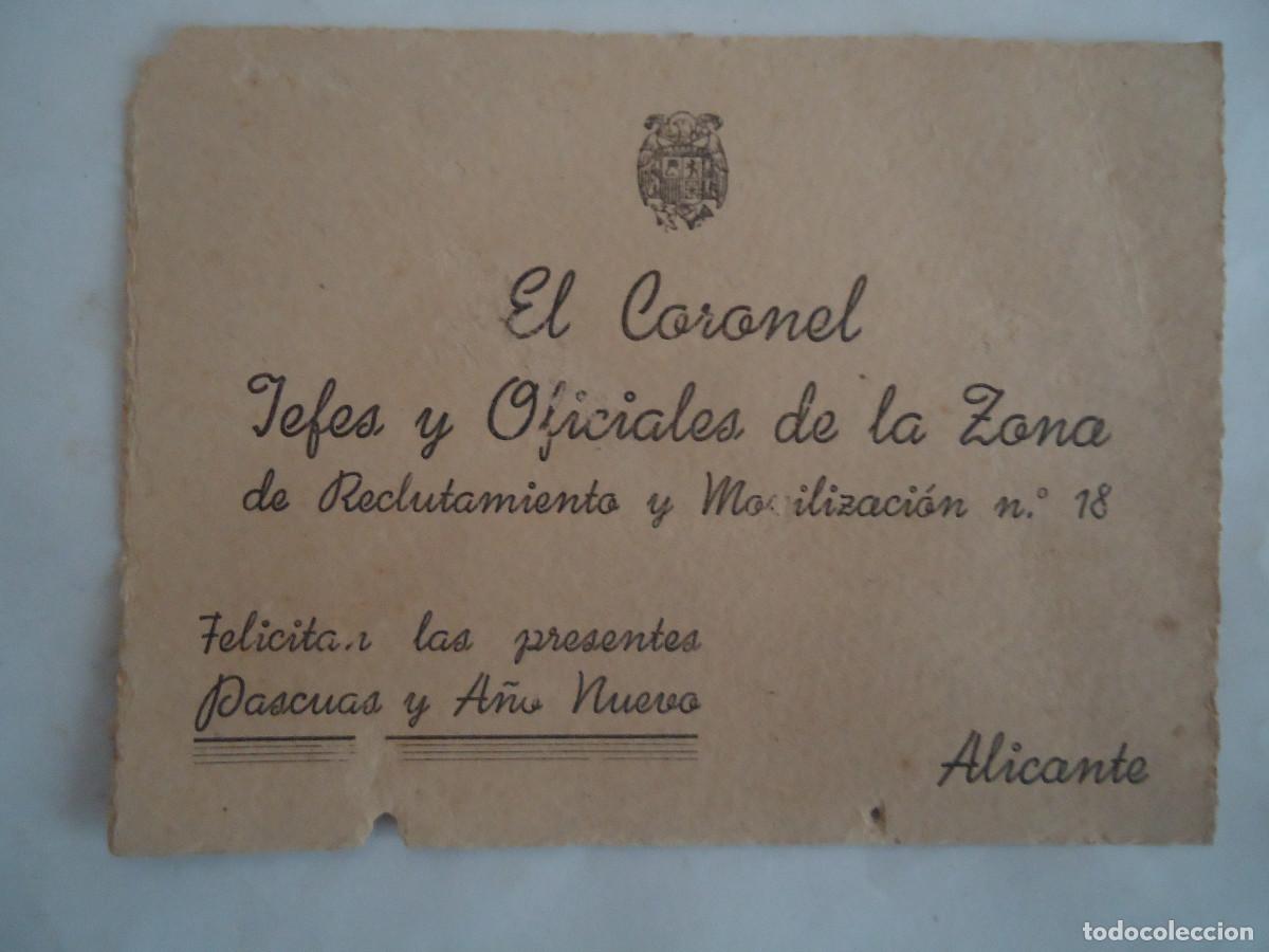 Militaria: FELICITACION DE LAS PASCUAS Y A&Ntilde;O NUEVO POR EL CORONEL JEFEY OFICIALES DE RECLUTAMIENTO N&ordm; 18. PP-13