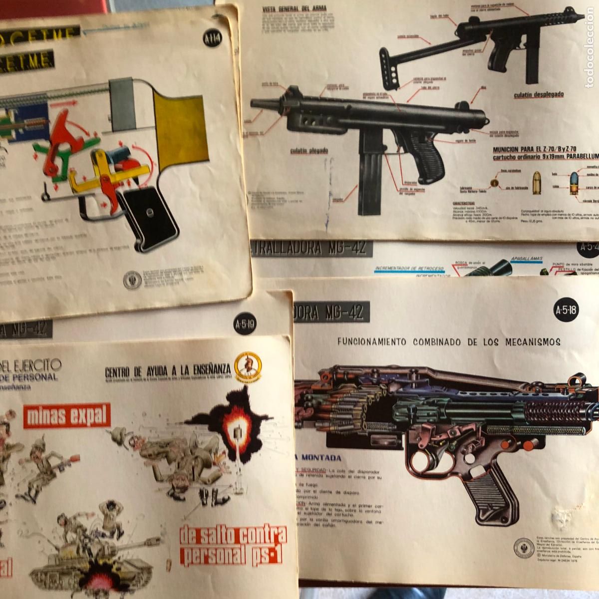 Militaria: AMETRALLADORA MG-42 Y SUBFUSIL Z-70, 11 L&Aacute;MINAS DOBLES