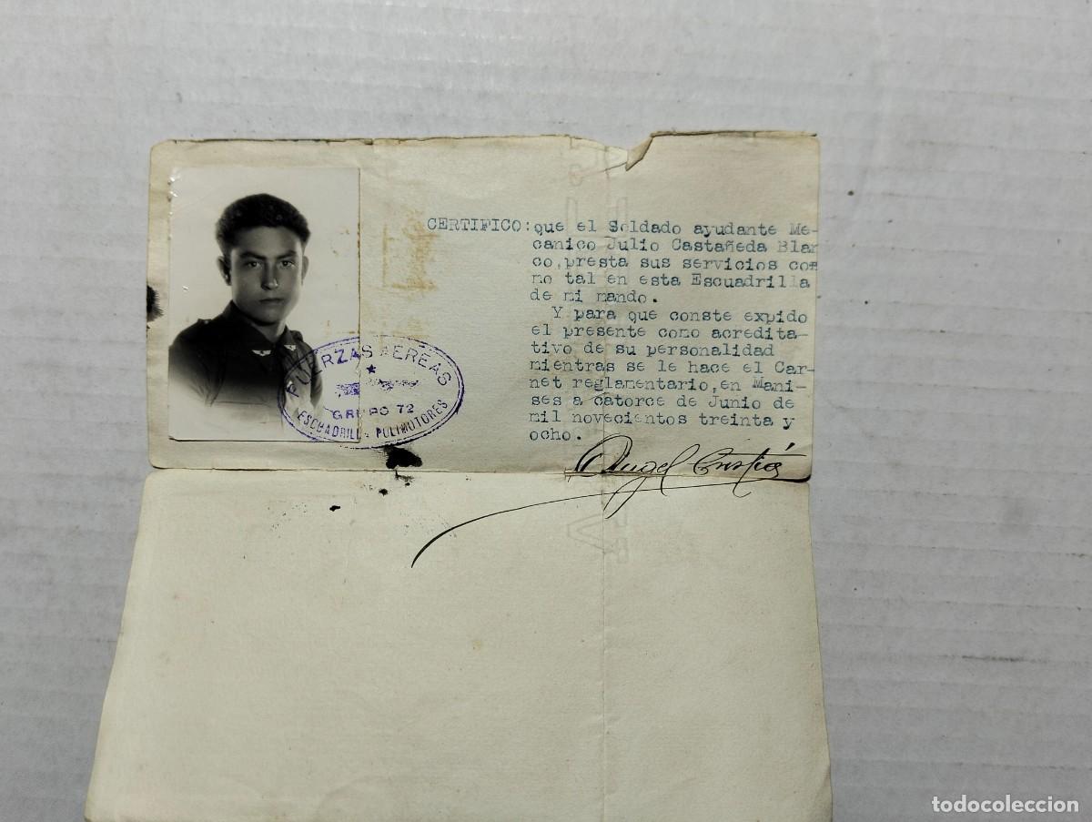 Militaria: antiguo documento certificado soldado guerra civil zona manises 1938