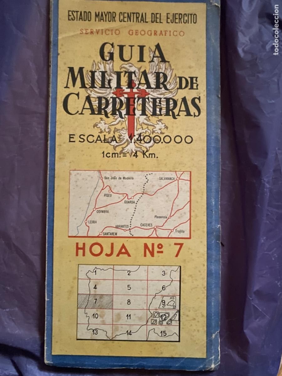 Militaria: ANTIGUA GU&Iacute;A MILITAR CARRETERAS HOJA N&Uacute;MERO 7