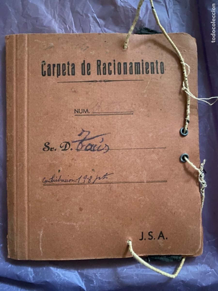 Militaria: ANTIGUA CARPETA CARTILLA RACIONAMIENTO
