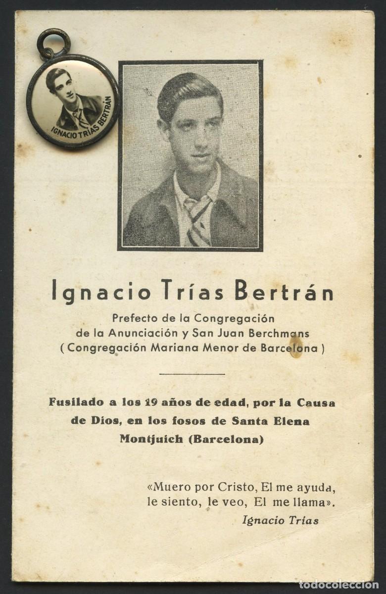 Militaria: GUERRA CIVIL, RECORDATORIO, RELICARIO, IGNACIO TR&Iacute;AS BERTR&Aacute;N