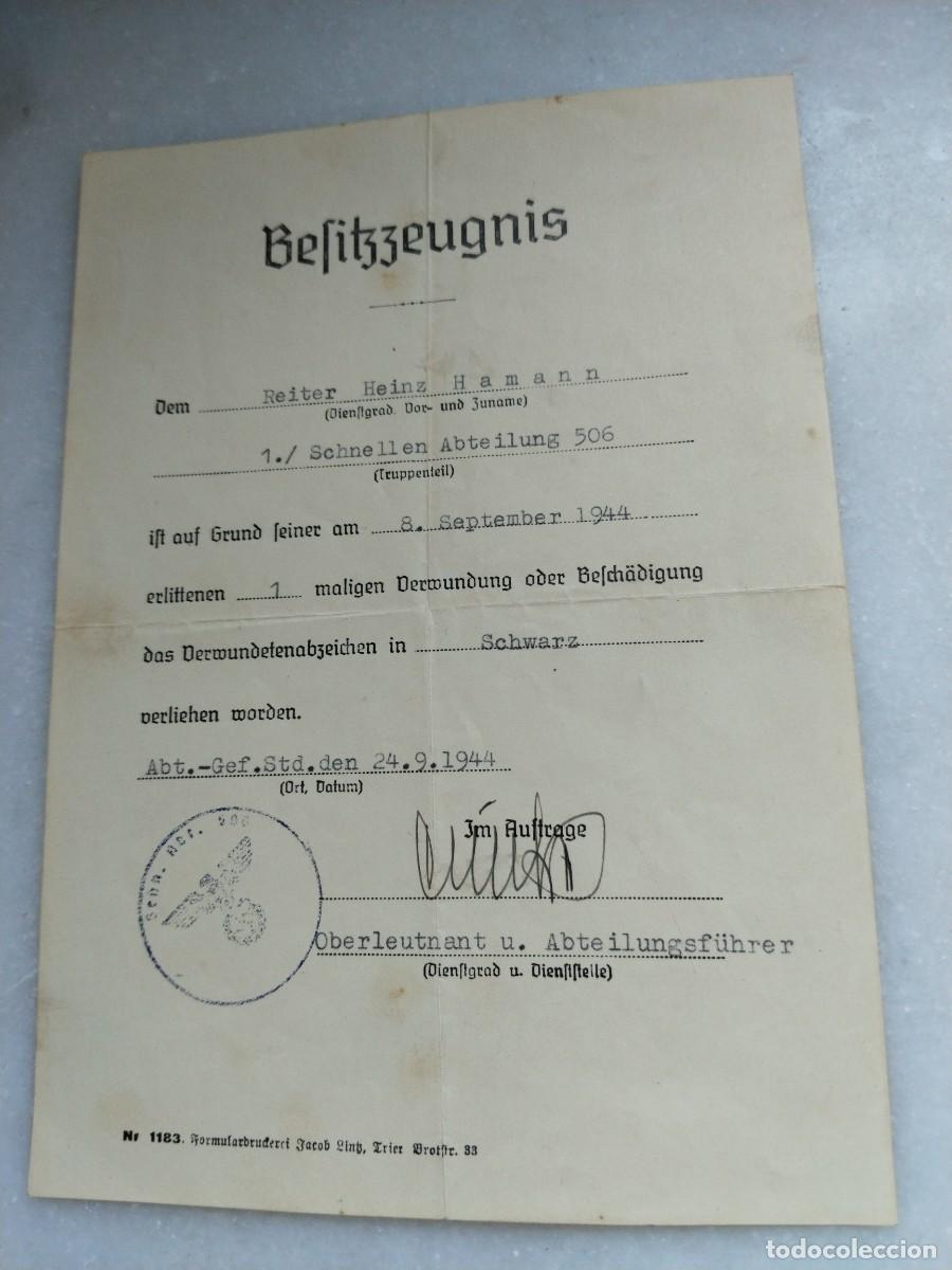 Militaria: CONCESI&Oacute;N DE INSIGNIA DE HERIDO EN NEGRO SEP 1944 ENTREGA HOLANDA OP MARKET GARDEN