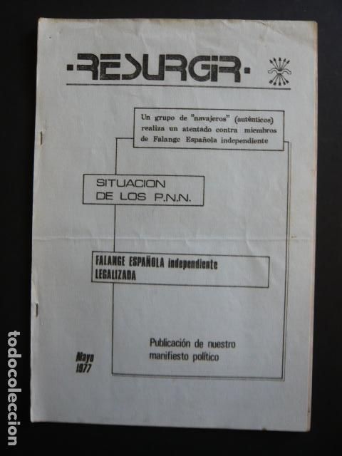 Militaria: RESURGIR BOLETIN FALANGE ESPA&Ntilde;OLA INDEPENDIENTE MAYO 1977