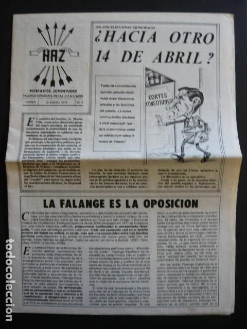 Militaria: HAZ PORTAVOZ DE JUVENTUDES FALANGE ESPA&Ntilde;OLA DE LAS J.O.N.S. N&ordm; 3 1978