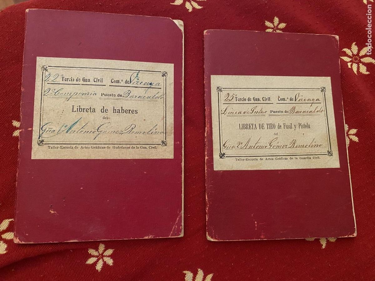 Militaria: 2 LIBRETAS DE HABERES Y TIRO GUARDIA CIVIL A&Ntilde;OS 30