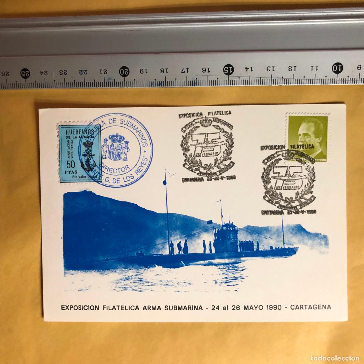 Militaria: POSTAL FRANQUEADA 75 ANIVERSARIO SUBMARINOS 1990
