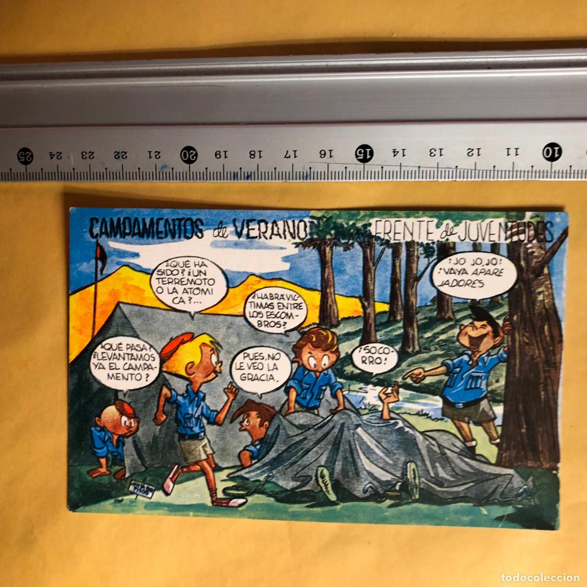 Militaria: POSTAL FRENTE DE JUVENTUDES CAMPAMENTOS DE VERANO