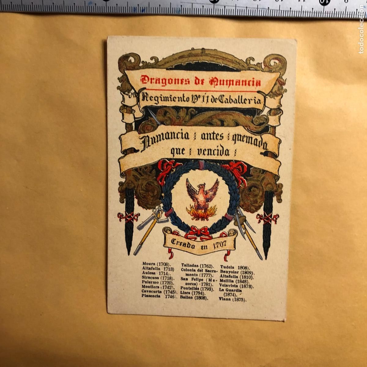 Militaria: POSTAL DRAGONES DE NUMANCIA