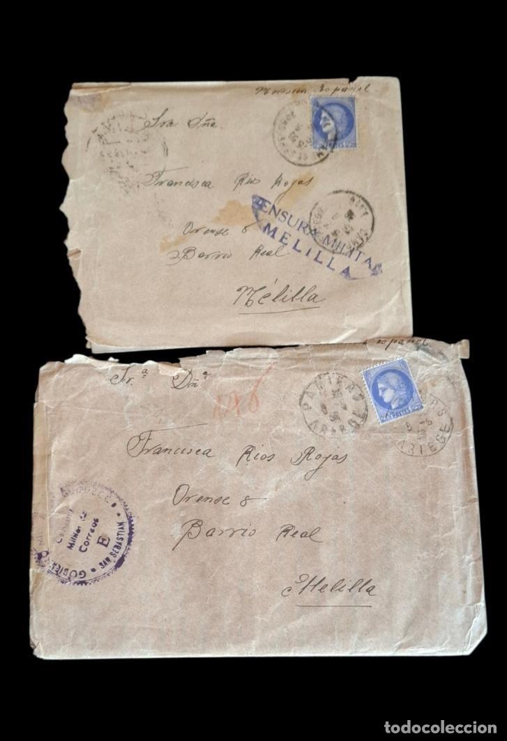 Militaria: (MI-260913)LOTE DE 2 SOBRES CON CARTAS CAMPOS DE CONCENTRACION FRANCIA - VERNET D&acute;ARIEGE