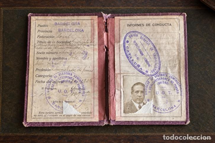 Militaria: (MI-260919)Carn&eacute; sindical de la UGT de Barcelona OCTUBRE 1936 - GUERRA CIVIL
