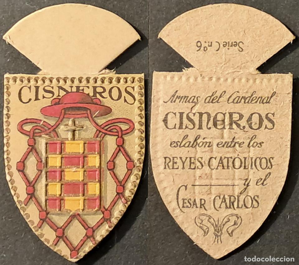 Militaria: Auxilio Social. Emblema corriente. Cisneros. Serie C n&uacute;mero 6