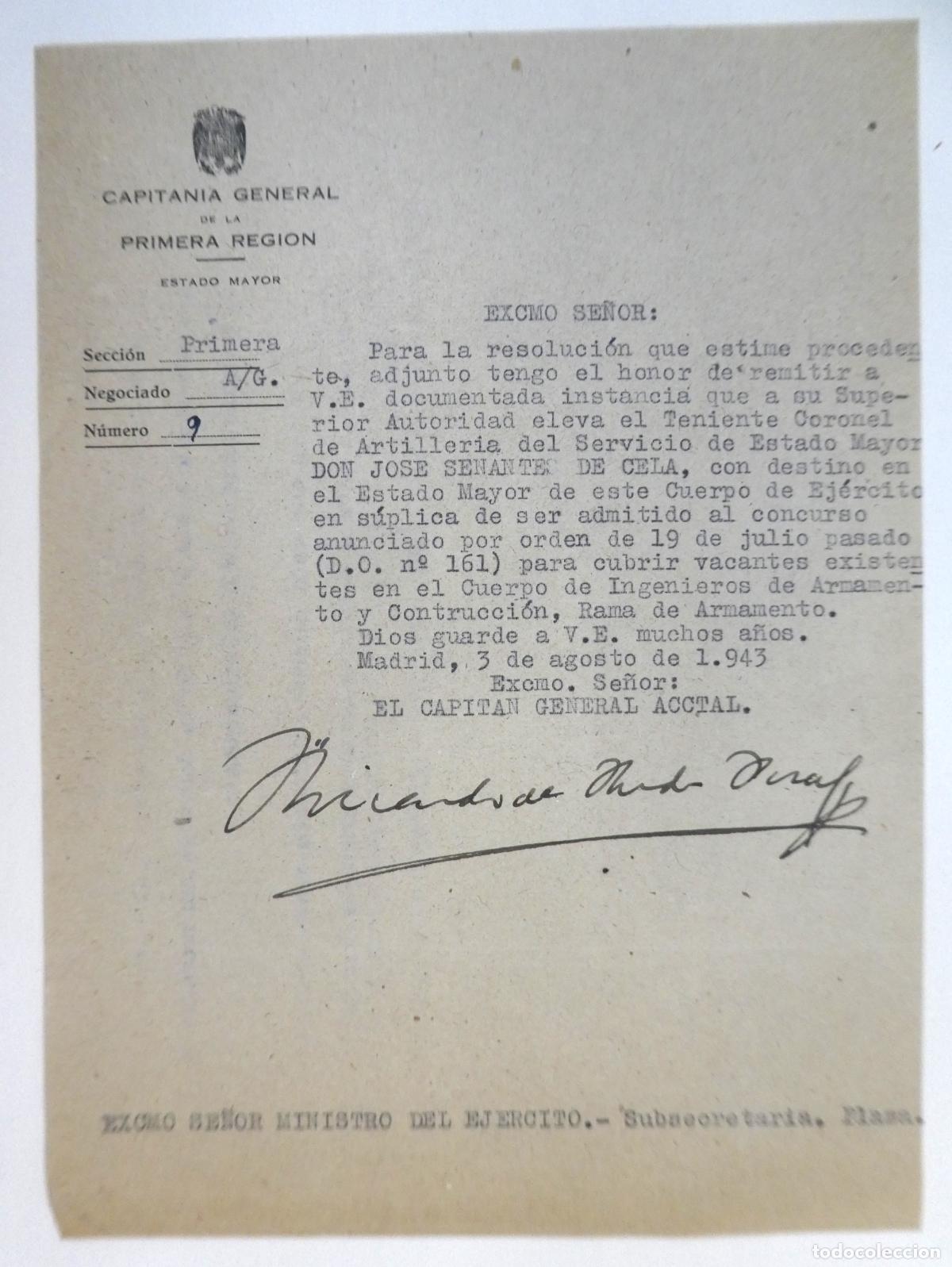 Militaria: Documento Capitania General Primera Regi&oacute;n Estado Mayor 1943