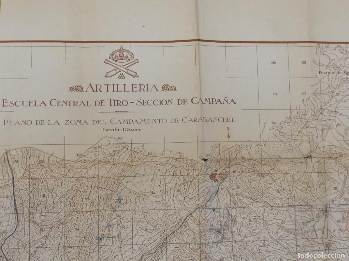 Militaria: Mapa Escuela Central de Tiro Plano de la Zona del Campamento de Carabanchel 1926