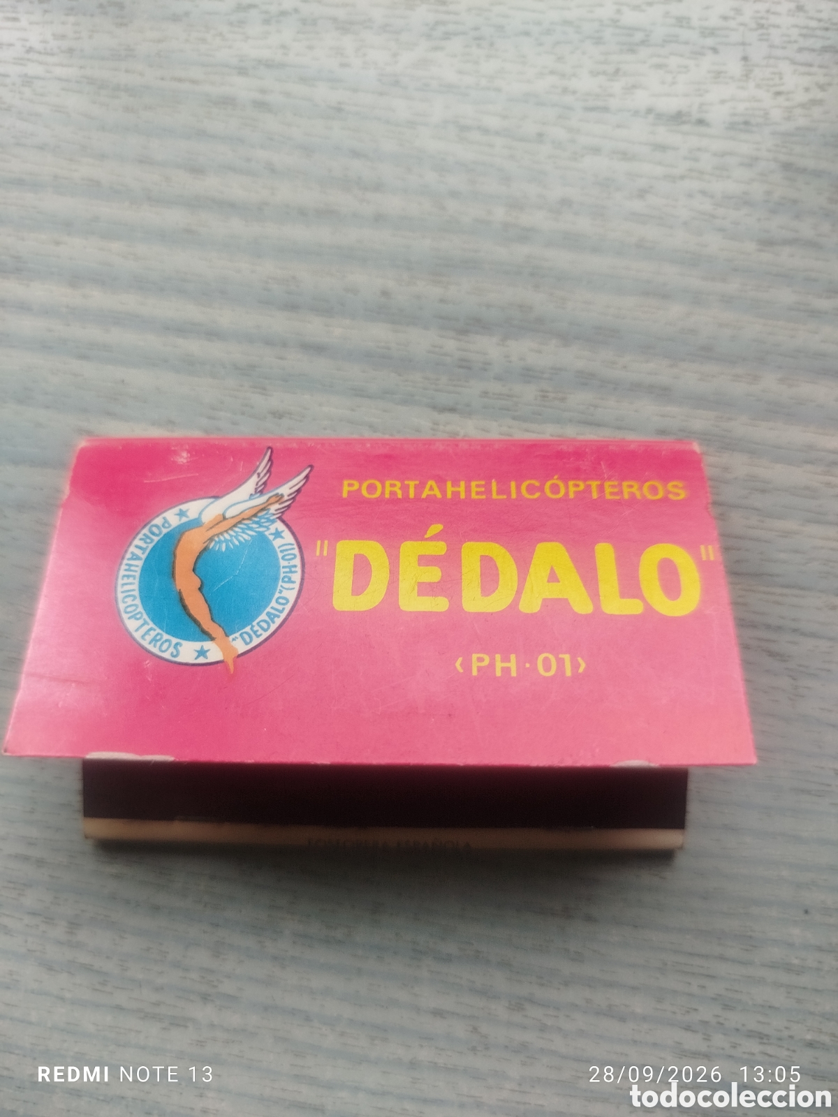 Militaria: Caja cerillas porta helic&oacute;pteros dedalo