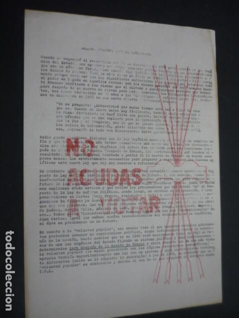 Militaria: FALANGE ESPA&Ntilde;OLA INDEPENDIENTE FES NO ACUDAS A VOTAR REFERENDUM 1976