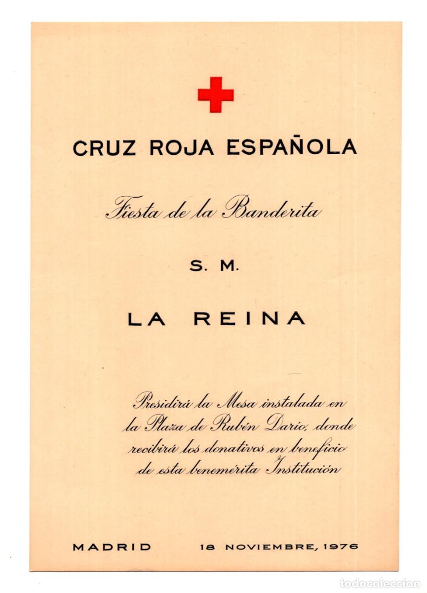 Militaria: INVITACI&Oacute;N OFICIAL. CRUZ ROJA ESPA&Ntilde;OLA. FIESTA DE LA BANDERITA CELEBRADA EN MADRID 18 NOVIEMBRE 1976