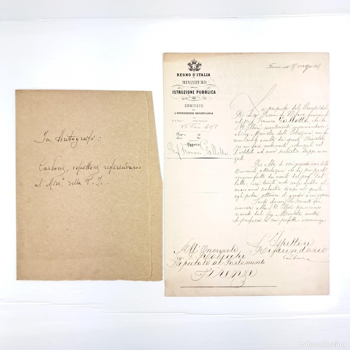 Militaria: Regno d&rsquo;Italia &ndash; Ministero della Pubblica Istruzione &ndash; Lettera ufficiale da Firenze