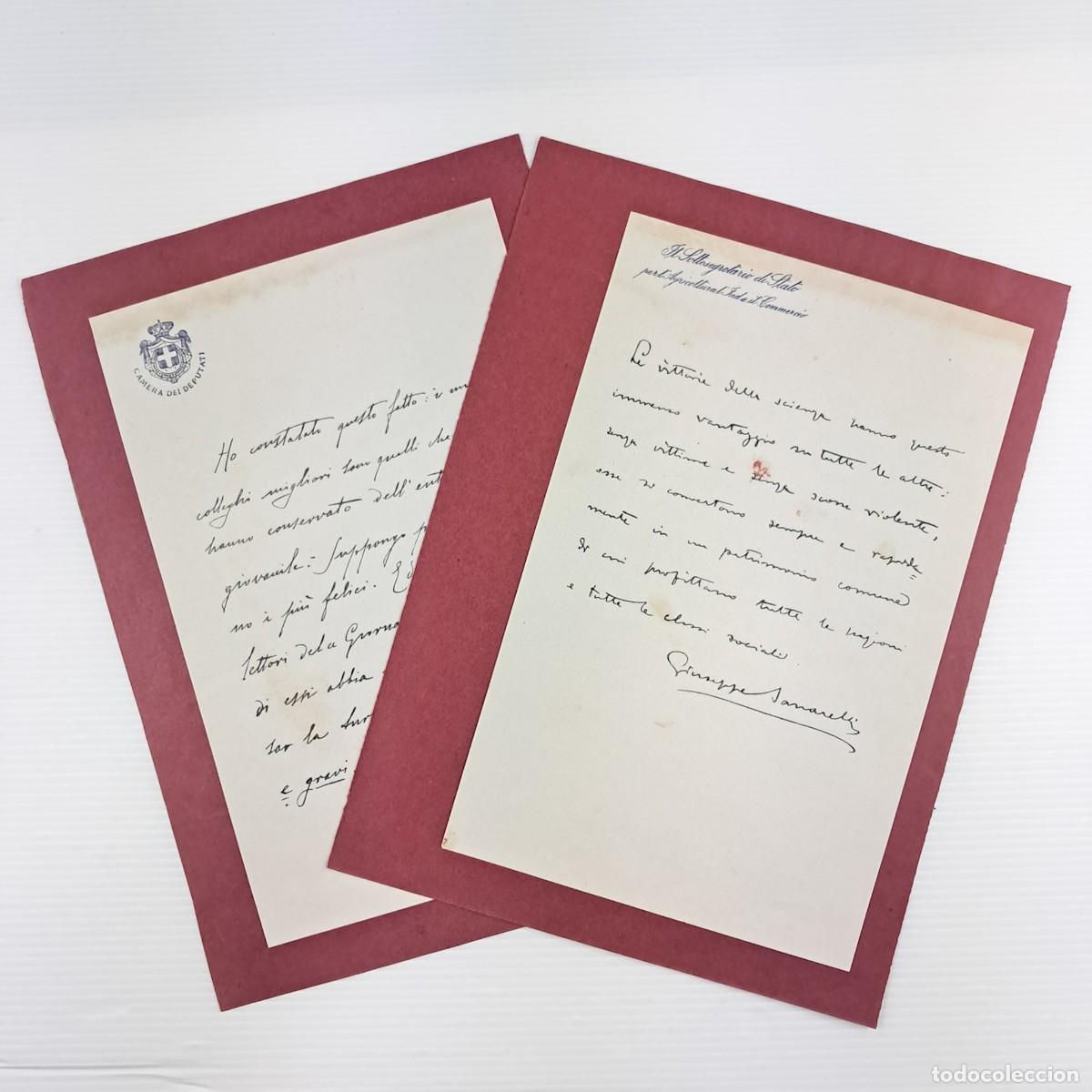 Militaria: &laquo;2 Lettere autografe d&rsquo;epoca &ndash; Deputato Camera / Sottosegretario Stato &ndash; fine &rsquo;800 / inizio &rsquo;900&raquo;