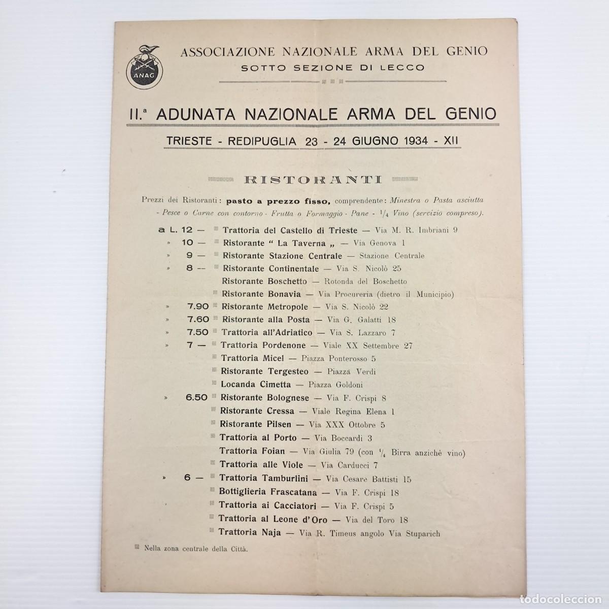 Militaria: II&ordf; Adunata Nazionale Arma del Genio &ndash; Trieste-Redipuglia, 23-24 Giugno 1934 (XII E.F.)