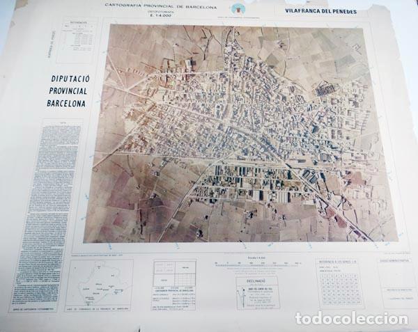 Militaria: MAPA DE VILAFRANCA DEL PENED&Eacute;S 1:4.000,EDITADO POR SERVEI DE CARTOGRAF&Iacute;A BARCELONA. 1974