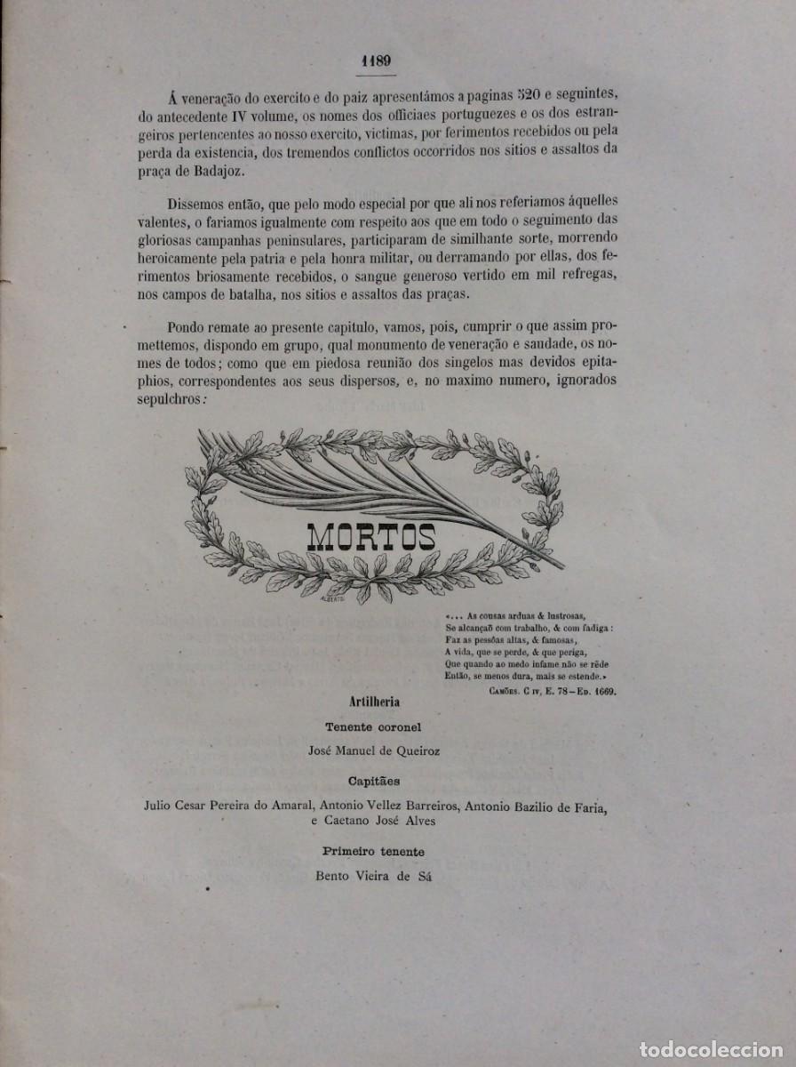Militaria: Rela&ccedil;&atilde;o Oficial de Mortos da Artilharia e Ca&ccedil;adores na Guerra Peninsular. Documento raro de s&eacute;c. XIX