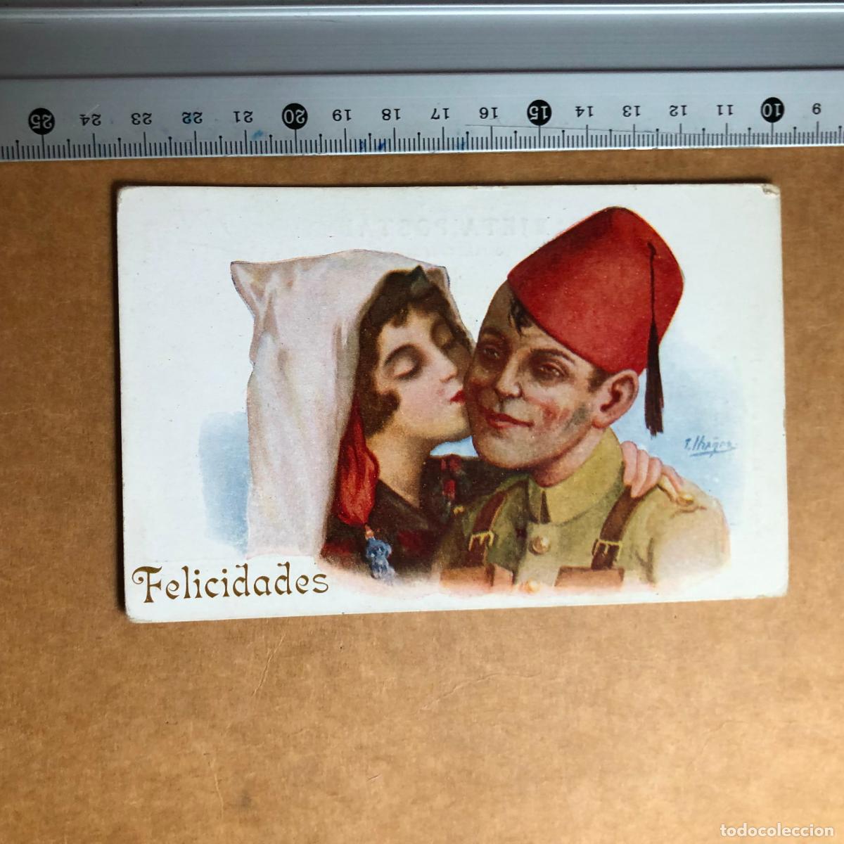 Militaria: POSTAL FELICIDADES SOLDADO REGULAR