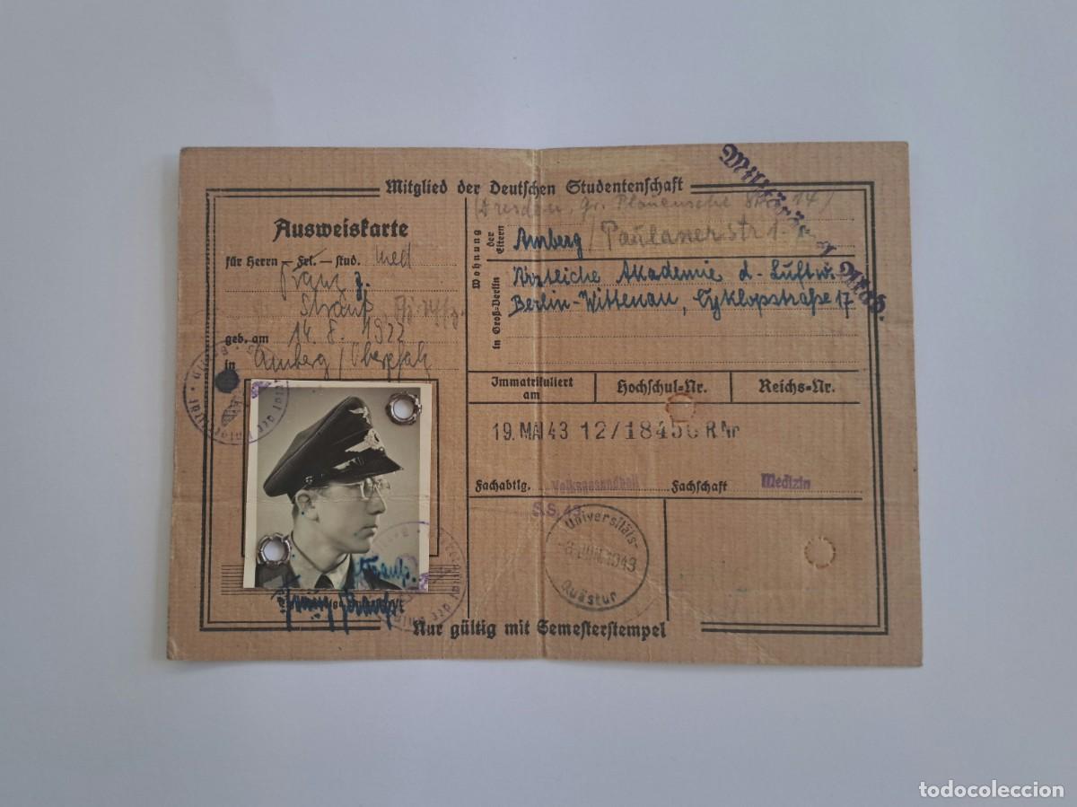 Militaria: CARNET DE ESTUDIANTE &mdash; BERL&Iacute;N, 1943 Friedrich-Wilhelms-Universit&auml;t zu Berlin Estudiante de