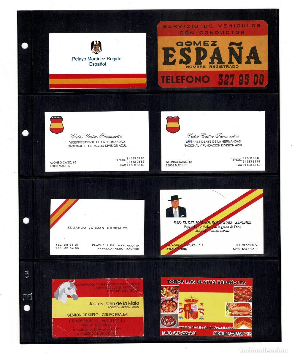 Militaria: 8 TARJETAS DE VISITA Y PUBLICITARIAS ANTIGUAS (DIVISI&Oacute;N AZUL, MADRID, NAVALCARNERO).